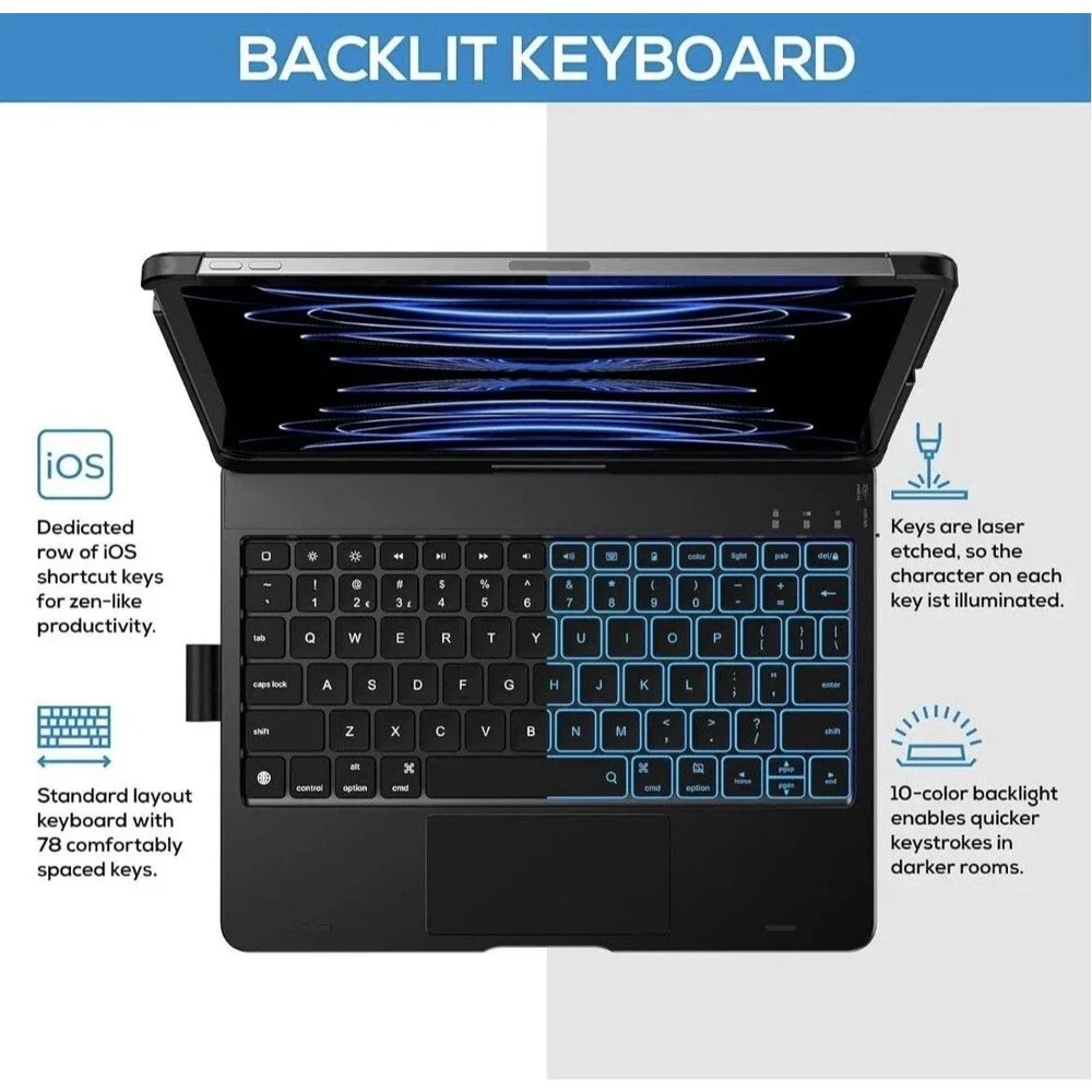 typecase Touch Keyboard Case for iPad Air 11-inch(M4/M3/M2, 2026/2025/2024) & iP